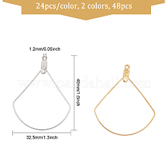 48Pcs 2 Color 304 Stainless Steel Wire Pendants&nbsp;STAS-CA0002-04