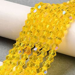 Transparent Electroplate Glass Beads Strands&nbsp;GLAA-F029-4mm-D22