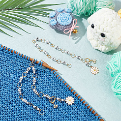 Flower & Bee Pendant Knitting Row Counter Chains&nbsp;HJEW-AB00468