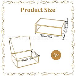 Transparent Glass Jewelry Organizer Display Cases with Metal Frame&nbsp;AJEW-WH0410-465B