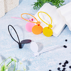 50Pcs 5 Colors Flat Round Plastic Hang Tag Fasteners&nbsp;FIND-TA0010-02