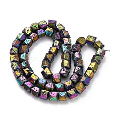 Electroplated Natural Lava Rock Beads Strands&nbsp;G-A256-D01-01H