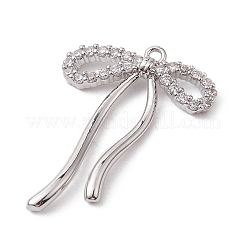 Rack Plating Brass Micro Pave Clear Cubic Zirconia Pendants&nbsp;LS-KK-H463-12P