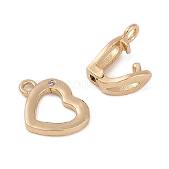 Heart Brass Fold Over Clasps&nbsp;FIND-U017-19G