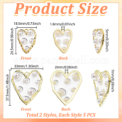 10Pcs 2 Styles Alloy Plastic Pearl Pendants&nbsp;FIND-GA0007-43