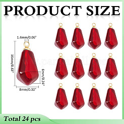 24Pcs Transparent Resin Pendants&nbsp;RESI-ME0001-20A