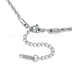 304 Stainless Steel Rope Chain Necklace for Men Women&nbsp;NJEW-YW0001-19