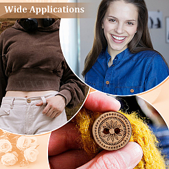 160Pcs 8 Styles 2-Hole Natural Coconut Buttons&nbsp;BUTT-ME0001-10