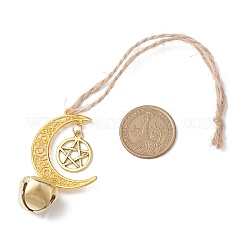 Alloy Moon with Star Pendant Decoration&nbsp;HJEW-JM02415-01