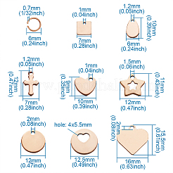 304 Stainless Steel Stamping Blank Tag Charms Sets&nbsp;STAS-TA0004-12RG