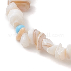 Natural Shell & Synthetic Turquoise Beads Bracelets&nbsp;BJEW-JB13234