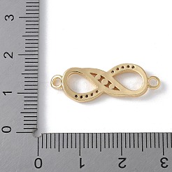Brass Micro Pave Clear Cubic Zirconia Connector Charms&nbsp;KK-Q044-01F-G