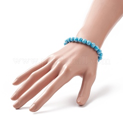 Acrylic Round with Cross Beaded Stretch Bracelet for Kids&nbsp;BJEW-JB09936