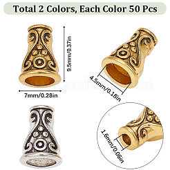 100Pcs 2 Colors Alloy Bead Cones&nbsp;FIND-SC0007-10
