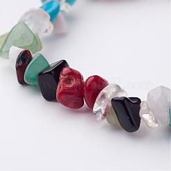 Natural & Synthetic Mixed Gemstone Beaded Stretch Bracelets&nbsp;BJEW-JB02345