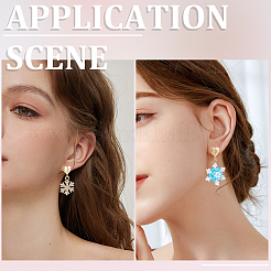 16Pcs Brass Micro Pave Clear Cubic Zirconia Stud Earring Findings&nbsp;MAK-BBC0001-19A