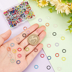 225Pcs 15 Colors SPray Painted Zinc Alloy Open Jump Rings&nbsp;FIND-H0010-91A