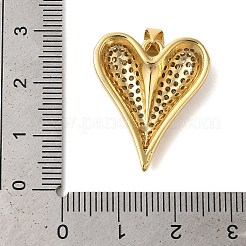 Rack Plating Brass Micro Pave Clear Cubic Zirconia Perdants&nbsp;KK-C067-03G