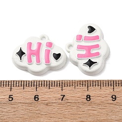 Spray Paint Alloy Enamel Pendants&nbsp;ENAM-K076-28