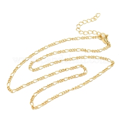 Brass Figaro Chain Necklaces for Women&nbsp;NJEW-B157-02G