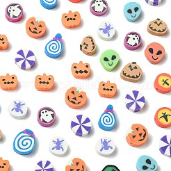 198Pcs 9 Styles Halloween Theme Handmade Polymer Clay Beads&nbsp;CLAY-FS0001-44