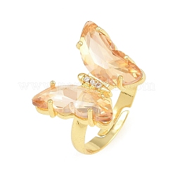 Brass Micro Pave Cubic Zirconia Finger Rings&nbsp;GL-CBA65A8-01G