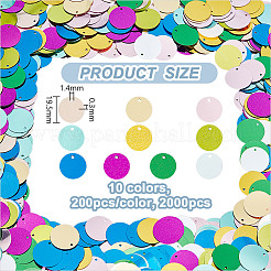 2000Pcs 10 Colors Ornament Accessories&nbsp;PVC-OC0001-14C