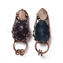 Natural Amethyst and Fossil Coral Big Pendants&nbsp;G-M383-14R