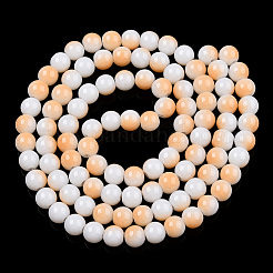 Two Tone Opaque Baking Paint Glass Beads Strands&nbsp;DGLA-Q027-8mm-01