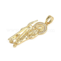 Brass Micro Pave Cubic Zirconia Pendants&nbsp;KK-D409-49G-01
