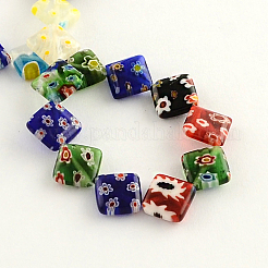 Rhombus Handmade Millefiori Glass Beads Strands&nbsp;LK-R004-16