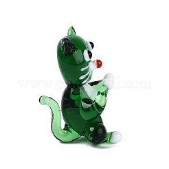 Handmade Lampwork Cat Figurine Display Decorations&nbsp;LAMP-N034-26D