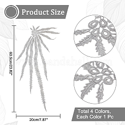 4Pcs 4 Colors Polyester Embroidery Ornament Accessories&nbsp;DIY-NB0008-29A