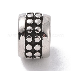 304 Stainless Steel Manual Polishing European Beads&nbsp;STAS-G276-24AS