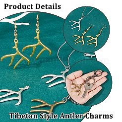 28Pcs 4 Colors Tibetan Style Alloy Pendants&nbsp;FIND-HS0002-15