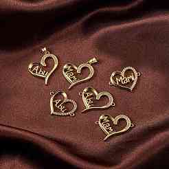 6Pcs 6 Style Brass Micro Pave Clear Cubic Zirconia Links&nbsp;ZIRC-SZ0001-50