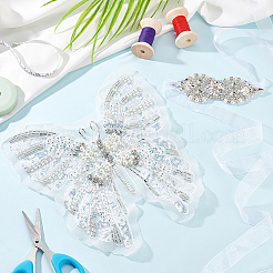 Butterfly Sequin/Paillette Embroidery Lace Applqiues&nbsp;DIY-FG0004-31