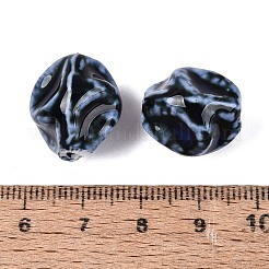 Vintage Handmade Porcelain Wrinkle Beads&nbsp;PORC-Q006-09I