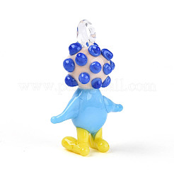 Handmade Lampwork Clown Figurine Pendants&nbsp;LAMP-T025-09M