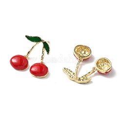 Brass Enamel Stud Earrings&nbsp;EJEW-F895-24A-G