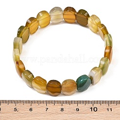 Dyed & Heated Natural Agate Oval Beaded Stretch Bracelet&nbsp;G-E010-01-29