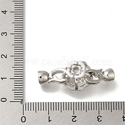 Brass Micro Pave Clear Cubic Zirconia Fold Over Clasps&nbsp;KK-H480-32P