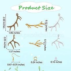 DIY Antler Shape Earring Making Kit&nbsp;DIY-SZ0009-11