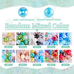 200Pcs 10 Colors Electroplate Glass Bead Sets&nbsp;GLAA-TA0002-80