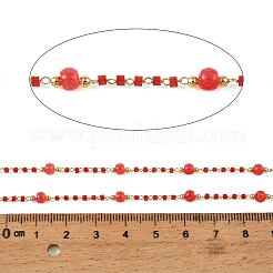 Handmade Brass Glass Beaded Chains&nbsp;GL-CBA1C06-01G-04