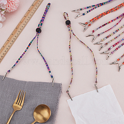 8Pcs 4 Colors Ethnic Style Cotton Cord Napkin Clip&nbsp;AJEW-FG0005-37