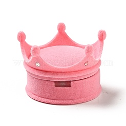 Flocking Plastic Crown Finger Ring Boxes&nbsp;LS-CON-B008-01D