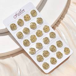 Brass Micro Pave Clear Cubic Zirconia Stud Earrings&nbsp;EJEW-D305-19G