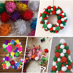 32Pcs 8 Colors Faux Fur Soft Sequins Pompom Ball&nbsp;DIY-SC0033-96