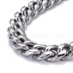 Tarnish Resistant Men's 304 Stainless Steel Cuban Link Chain Bracelets&nbsp;BJEW-P263-B01-P